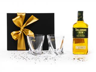 BOHEMIA CRYSTAL Dárková souprava Whisky Tullamore Dew 0.5l + 2ks. sklenic z českého křišťálu