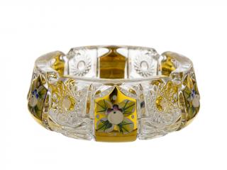 Bohemia Crystal luxusní broušený popelník zlacený - 155mm.