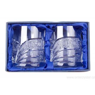 Bohemia Crystal sada 2 broušených sklenic na whisky brus Kometa 330ml