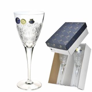 Bohemia Crystal sada 2 broušených sklenic Royal na víno. Brus klasik. 240ml.