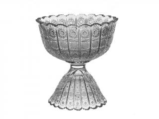 Bohemia Crystal skleněná mísa dvoudílná 225 mm. Bohatý brus Klasik