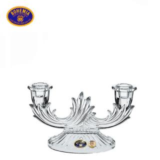 Bohemia Crystal skleněný svícen dvouramenný 210mm