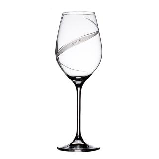 BOHEMIA CRYSTAL Sklenice na bílé víno Line exclusive - 6 ks. Swarovski, 360 ml
