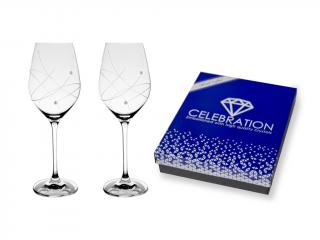 Bohemia Crystal Sklenice na bílé víno, přátelská souprava galaxie - 2 ks. Swarovski, Preciosa 360ml