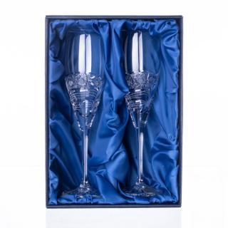 BOHEMIA CRYSTAL Sklenice na šampaňské 2ks. Bohemia Crystal Fiona brus Kometa