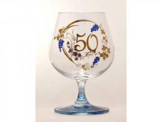 Bohemia Crystal Sklenice s věkem - výročka Věk: 35 modrá