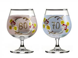 Bohemia Crystal Sklenice - výročka Věk: 100 růžová