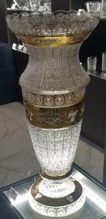 Bohemia Crystal vysoká broušená křišťálová váza 840mm