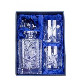 BOHEMIA CRYSTAL Whisky set Bohemia Crystal karafa + 2 sklenice na whisky - brus Větrník