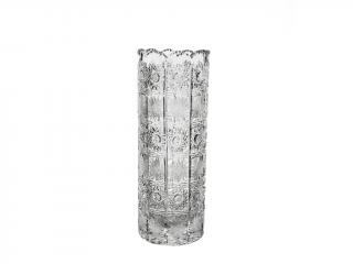 Broušená skleněná váza válec Bohemia Crystal 80115/255mm. Bohatý brus Klasik.