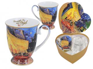 Carmani Přátelská souprava Vincent van Gogh - Terasa noční kavárny 2x hrnek v srdci