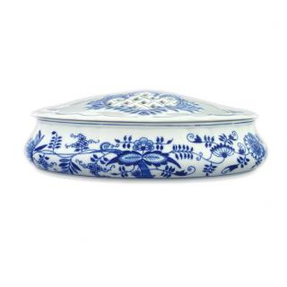 Cibulák Dubí Bonboniéra oválná s víkem - cibulový porcelán 19 cm 70206
