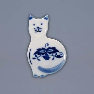 Cibulák Dubí Magnetka - kočka - cibulový porcelán 18303-601