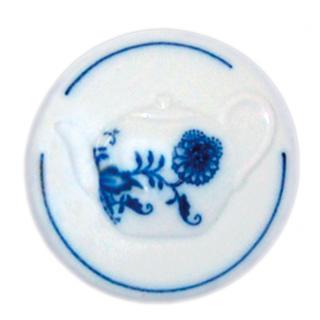Cibulák Dubí Magnetka kulatá - konev čajová - cibulový porcelán 70674