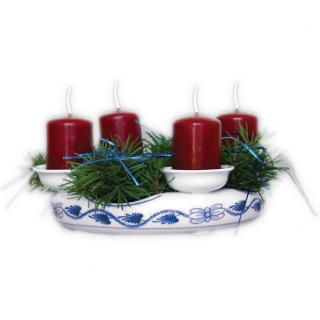 Cibulák Dubí Svícen adventní (4 svíčky) - bez svíček a dekorace, cibulový porcelán 10918