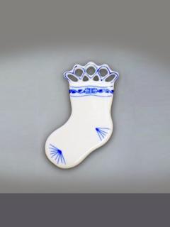 Cibulák Dubí Vánoční ozdoba - ponožka - cibulový porcelán 10544
