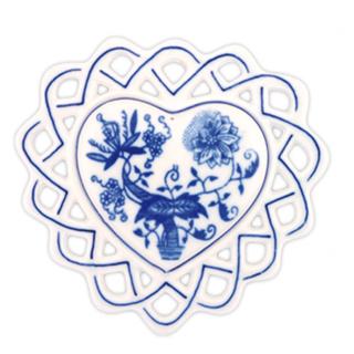 Cibulák Dubí Vánoční ozdoba - srdíčko - cibulový porcelán 10364