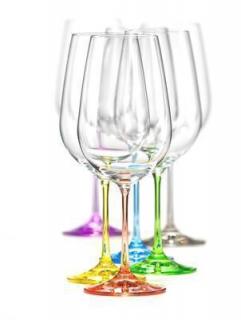 Crystalex Barevné sklenice na víno Rainbow 550ml 6 ks.