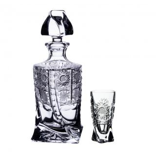 Crystalite Bohemia Quadro likér set 6+1 brus klasik 500 PK, likérky 50ml