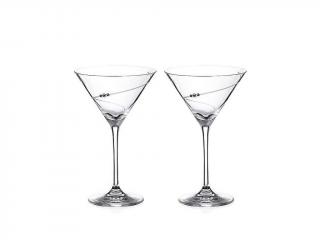 Diamante Sklenice Silhouette na Martini přátelská souprava - 2 ks. Swarovski, 240 ml