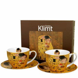 Duo Gifts Přátelská souprava na kávu Gustav Klimt Polibek, 2x šálek 280ml s podšálkem.