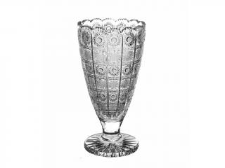 PB CRYSTAL Broušená křišťálová váza Bohemia Crystal - kornout 305mm. Bohatý brus Klasik.
