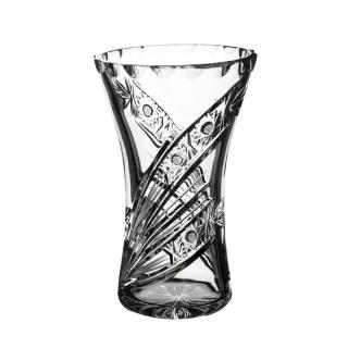 PB CRYSTAL Broušená skleněná váza Bohemia Crystal - X 80029/125mm. Moderní brus Kometa.