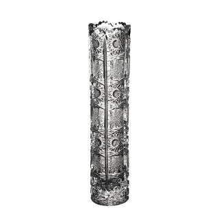 PB CRYSTAL Broušená skleněná váza válec Bohemia Crystal 80121/155mm. Bohatý brus Klasik.