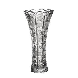 PB CRYSTAL Broušená skleněná váza z křišťálu Bohemia Crystal X 80452/155 mm. Bohatý brus Klasik.