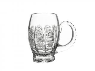 PB Crystal Broušená sklenice na pivo třetinka. Bohemia Crystal buclák. Klasický brus