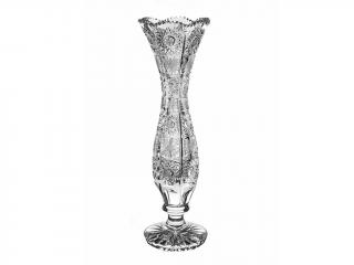 PB CRYSTAL Vysoká skleněná váza Bohemia Crystal 82024/430mm. Bohatý brus Klasik.