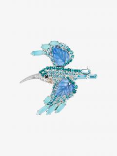 Preciosa Bižuterní brož Kingfisher, ledňáček s českým křišťálem Preciosa 2366 70