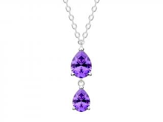 Preciosa Jemný stříbrný náhrdelník Lyra Violet 5264 56