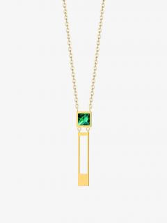 Preciosa Náhrdelník Straight z chirurgické oceli s českým křišťálem Preciosa, emerald 7391Y66