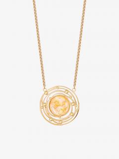 Preciosa Pozlacený náhrdelník z chirurgické oceli Mays s mačkaným kamenem s 24k zlatem Preciosa