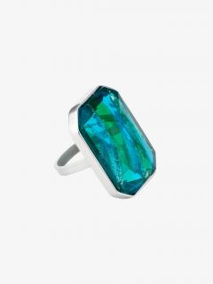 Preciosa Prsten z chirurgické oceli Ocean s českým křišťálem Preciosa, emerald 7446 66 Velikost: C (průměr 18mm, CZ 57)