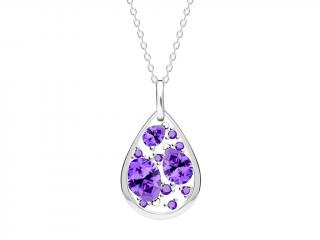 Preciosa Smyslný stříbrný náhrdelník Lyra Violet 5263 56