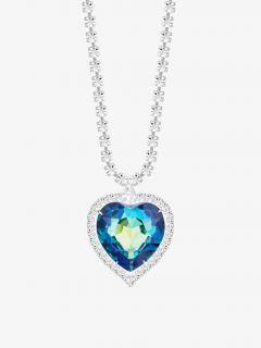 Preciosa Štrasový náhrdelník Necklace, srdce s českým křišťálem Preciosa, bermuda blue 2025 46
