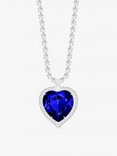 Preciosa Štrasový náhrdelník Necklace, srdce s českým křišťálem Preciosa, safír 2025 68