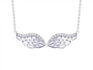 Preciosa Stříbrný náhrdelník Angel Wings s kubickou zirkonii Preciosa 5217 00