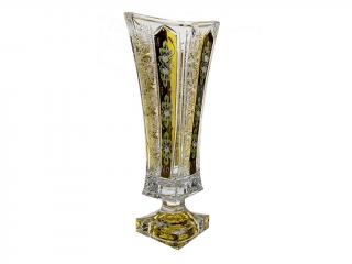 Royal Crystal Broušená váza 85H02/425mm zlacená. Klasický brus 500 PK.