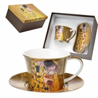 Šálek s podšálkem Gustav Klimt - Polibek gold 200 ml