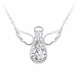 Stříbrný náhrdelník Angelic Faith, anděl s kubickou zirkonií Preciosa 5292 00