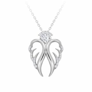 Stříbrný náhrdelník Angelic Hope, anděl s kubickou zirkonií Preciosa 5293 00