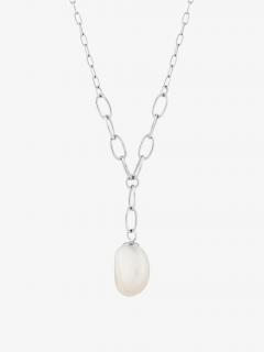 Stříbrný náhrdelník Pearl Heart s říční perlou Preciosa 5356 01