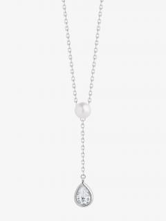 Stříbrný náhrdelník Pure Pearl s říční perlou a kubickou zirkonií Preciosa 5336 00