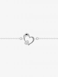 Stříbrný náramek Tender Heart, srdce s kubickou zirkonií Preciosa 5339 00