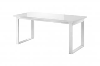 Jídelní stůl HELIO 92 Helvetia 170/76/80 Barevné provedení: bílá/bílé sklo