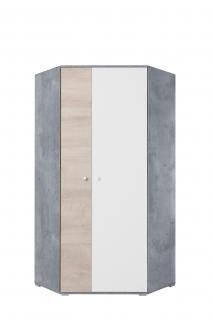 Rohová šatní skříň SIGMA SI2 Meblar 90/190/90 Barva: bily-lux-dub-beton