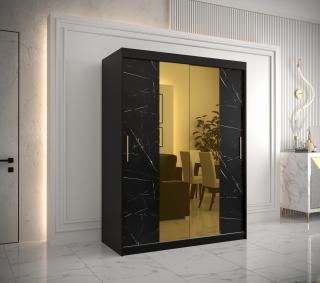 Šatní skříň GOLDEN T1 Abika 150/200/62 barevné provedení: černý mat